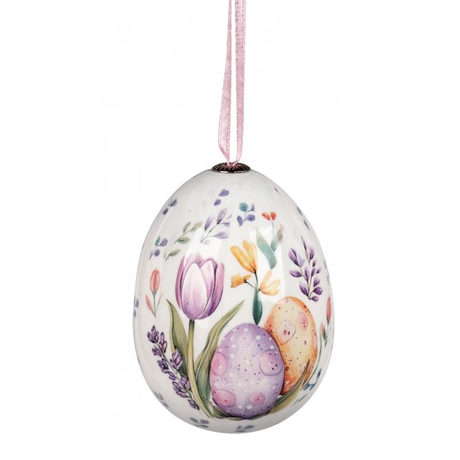 Hänge-Ei 9cm Pappmaché lackiert