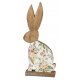 Hase 36cm Mangoholz Blume