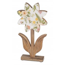 Blume auf Fuß 21cm Mangoholz Blume