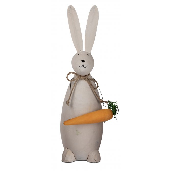 Hase mit Möhre 23cm Holz