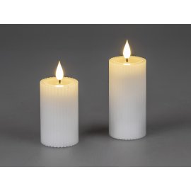 LED-Kerze Streifen weiss