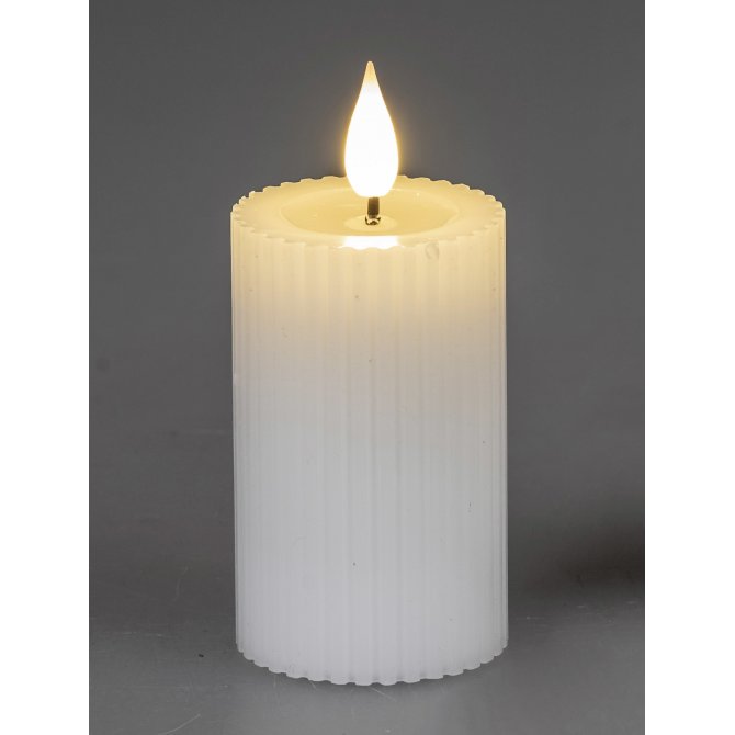 LED-Kerze Streifen weiss