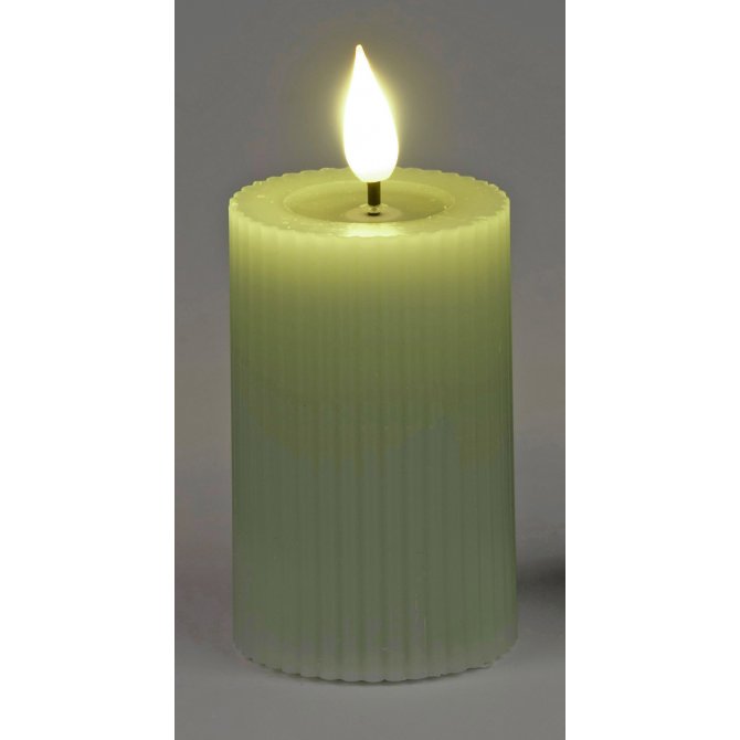 LED-Kerze 5x8cm Streifen - grün