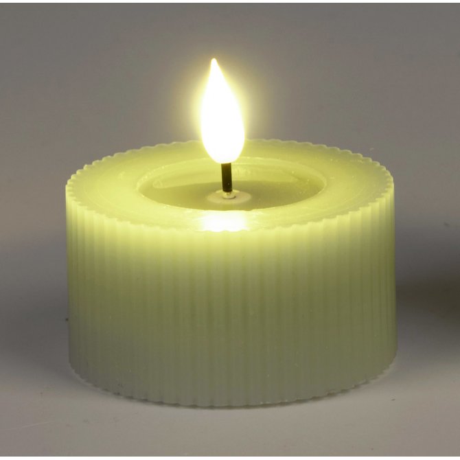 LED-Kerze 7x4cm Streifen - grün