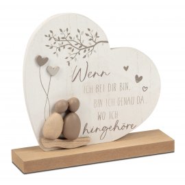 Herz mit Figuren in Steinoptik 20cm - wo ich hingehöre