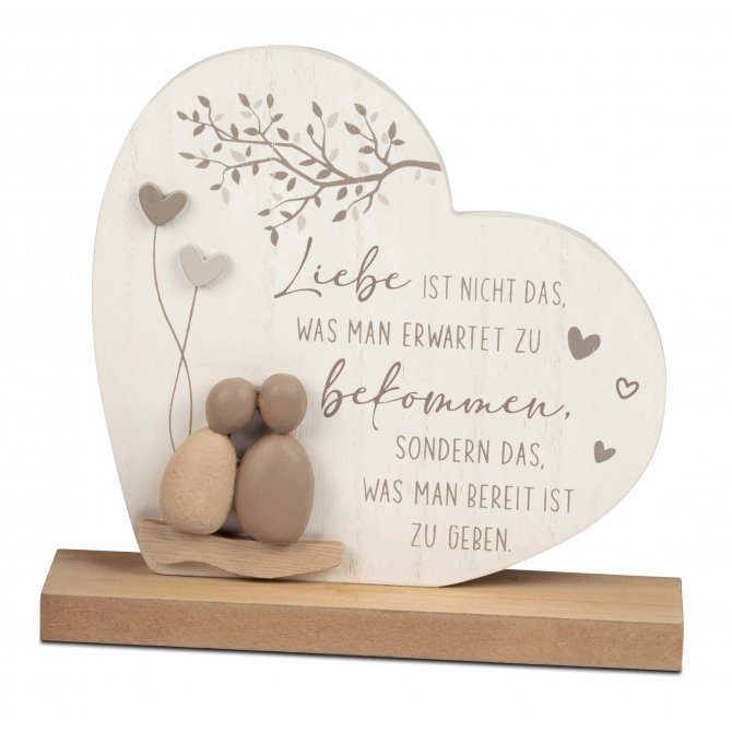 Herz mit Figuren in Steinoptik 20cm - Liebe