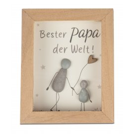 Bild mit Figuren in Steinoptik 12x15cm - Papa
