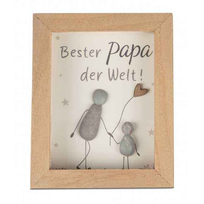 Bild mit Figuren in Steinoptik 12x15cm - Papa