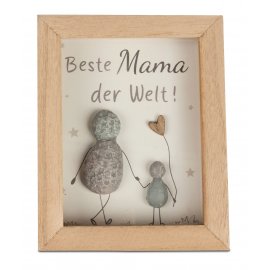Bild mit Figuren in Steinoptik 12x15cm - Mama