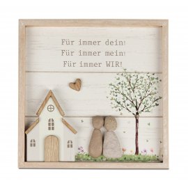 Bild Paar mit Figuren in Steinoptik 21cm - für immer wir