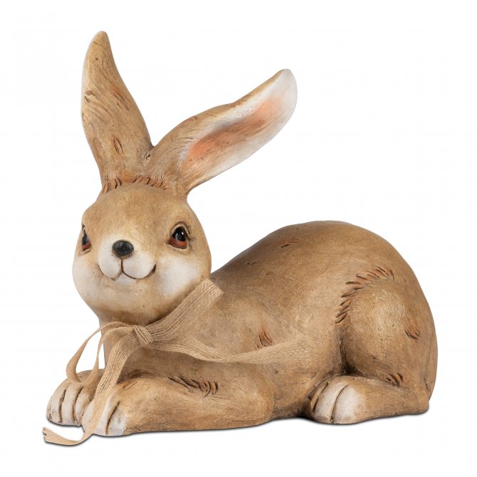 Hase liegend 34cm Klassik-Braun