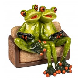 Froschpaar Gamer auf Coach