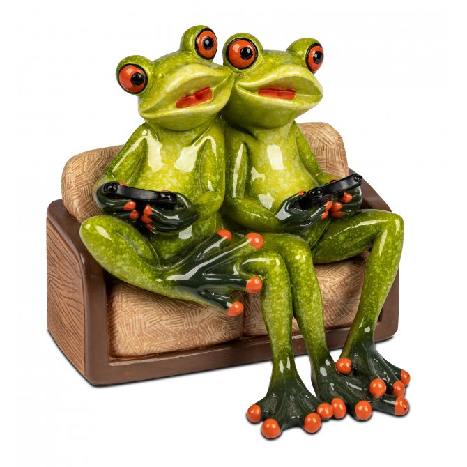 Froschpaar Gamer auf Coach