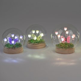 Deko-Kugel 10cm Blumen LED
