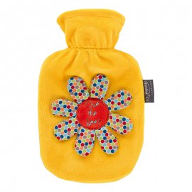 Wärmflasche mit Flauschbezug - Blüte