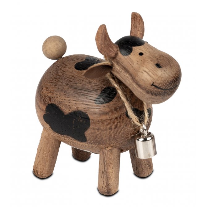 Kuh mit Glocke 8cm Holz