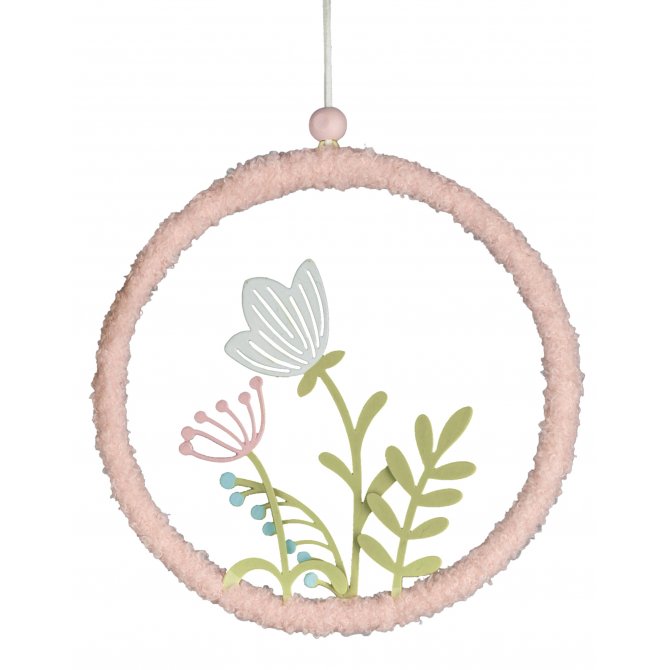 Hänger Kreis 15cm Metall Textil