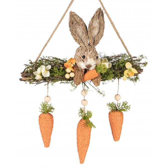 Hänger Hase 30cm Natur - orange