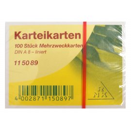 Karteikarten A8 liniert farbig RNK