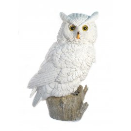 Eule Winterzeit auf Baumstamm 32cm