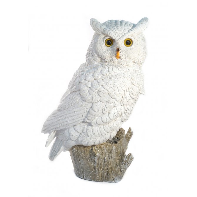 Eule Winterzeit auf Baumstamm 32cm