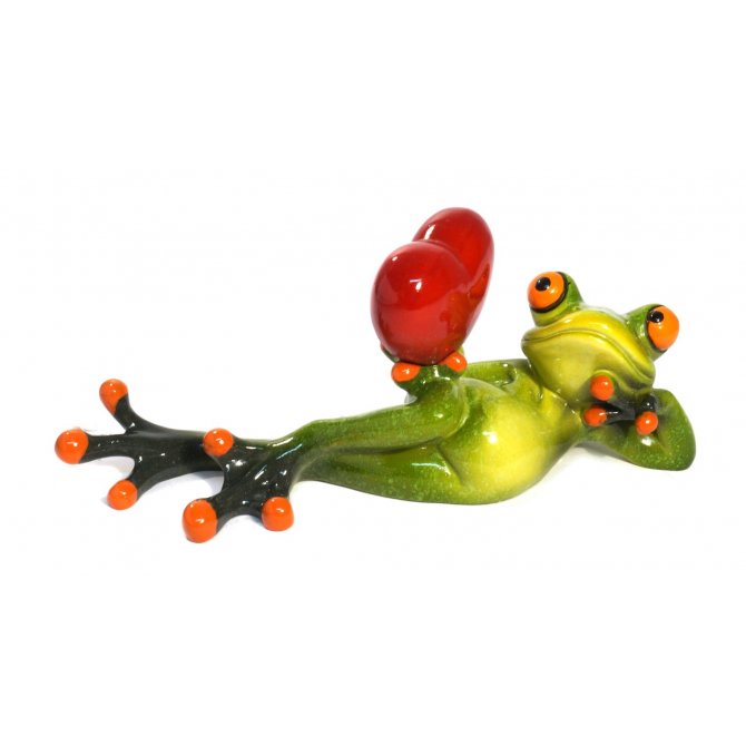 Frosch mit Herz liegend - Geschenkhaus Bellm