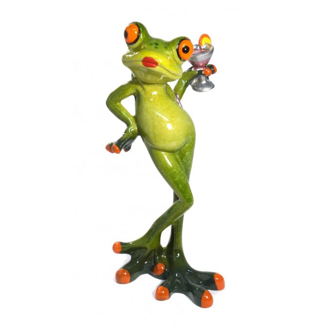 Frosch mit Drink und Handtasche