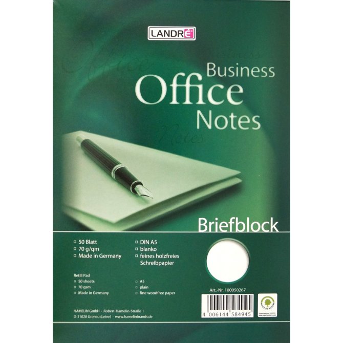 Briefblock blanko A5