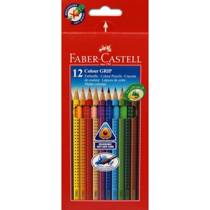 Holzmalstifte von Faber Castell Faber-Castell 12er Colour Grip Farbstifte Buntstifte 