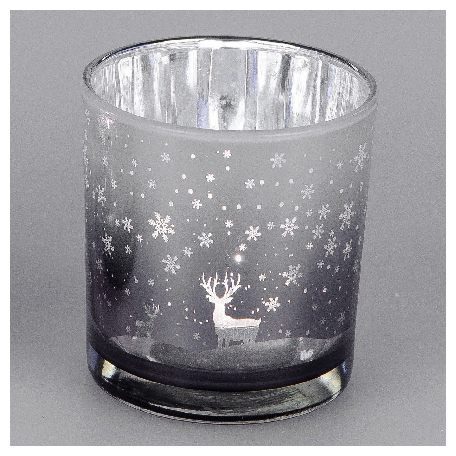 Windlicht Hirsch 8cm weiß-silber - Geschenkhaus Bellm Windlicht Hirsch 8cm weiß-silber - Geschenkhaus Bellm