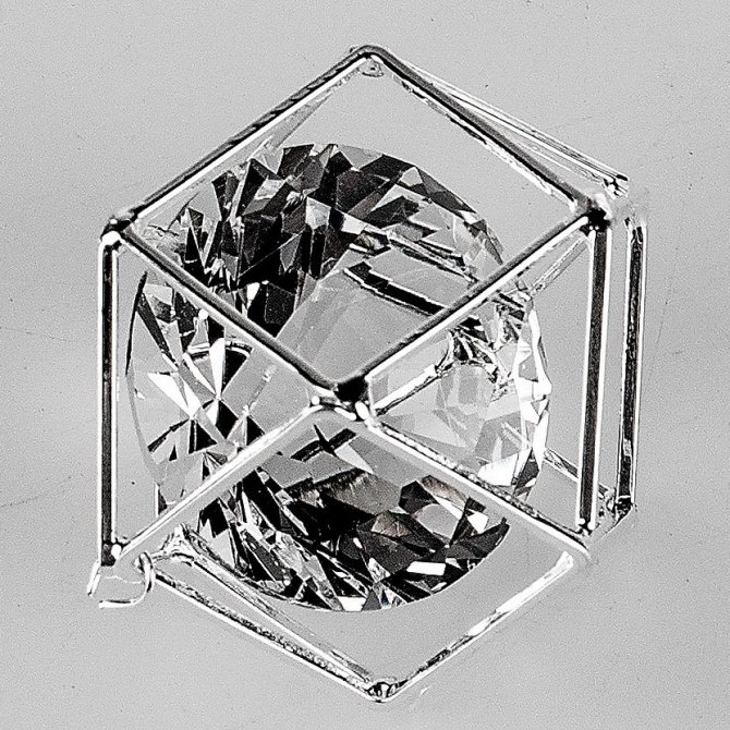 Dekowürfel 3cm silber-Kristall