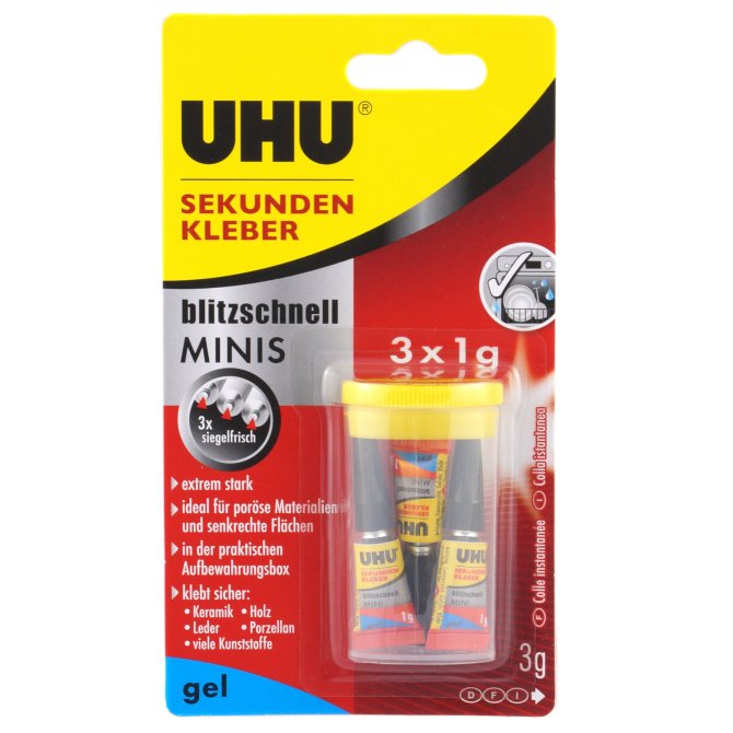 Sekundenkleber Minis Gel 3x1g