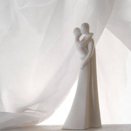 Liebespaar, creme glasiert, 23,5 cm