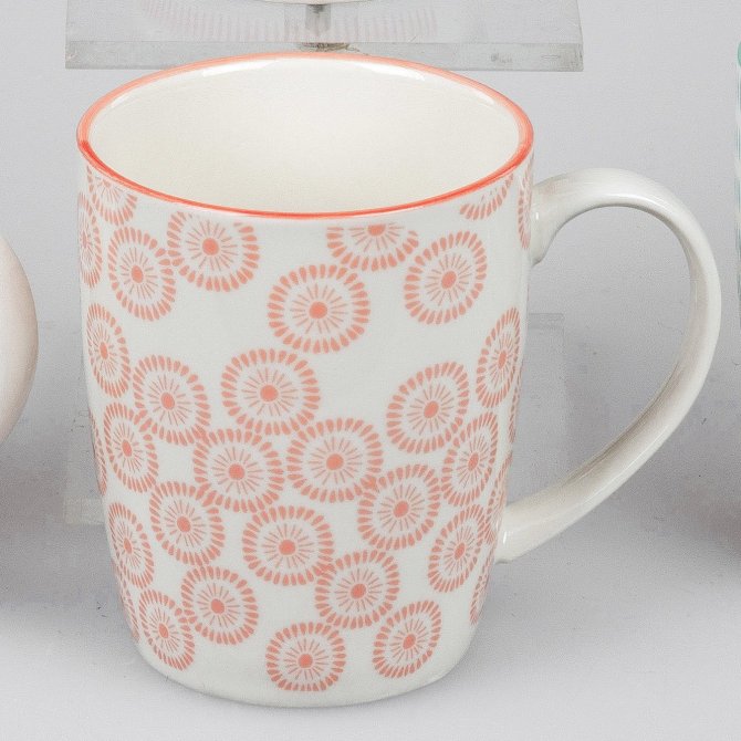 Becher 10cm orange-grün